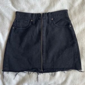 Madewell Ridgid Denim A-Line Zip Up Front Skirt Sz 23 Style# AL377